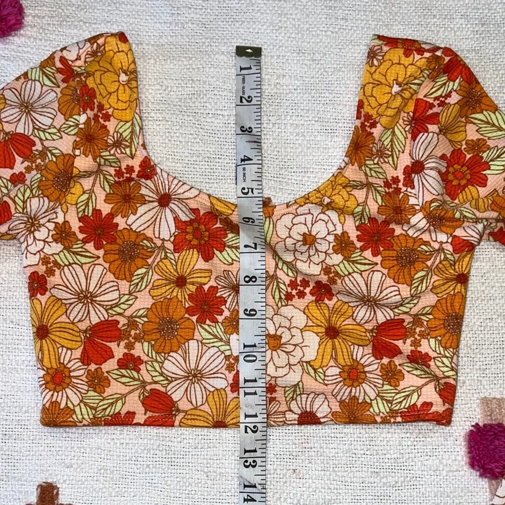 Art Class Floral Rash Guard Bikini Set- Pink and Orange Floral Size XL (14)